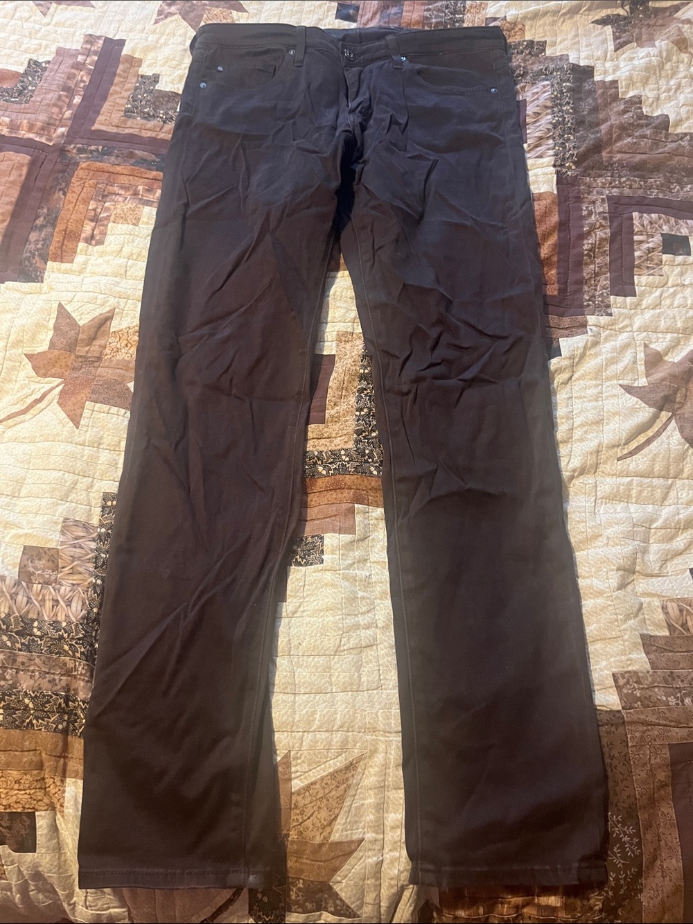 Ag Adriano Goldschmied Brown Straight-Leg Pants Size 29